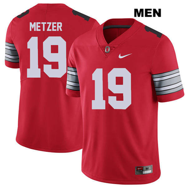 Ohio State Buckeyes Men's Jake Metzer #19 Red Authentic Nike 2018 Spring Game College NCAA Stitched Football Jersey EC19E66GK